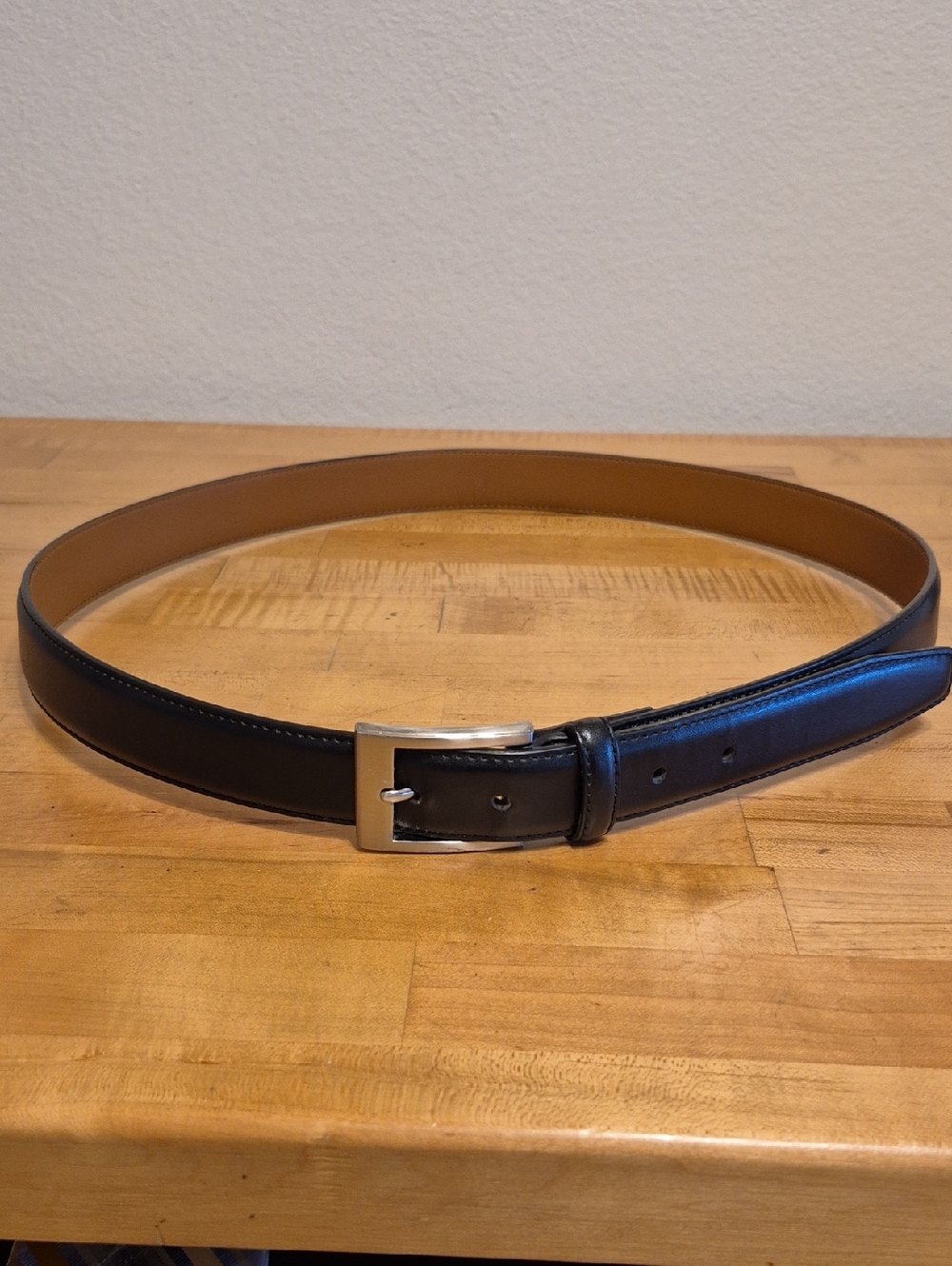 CJF Black Imitation Leather Square Silver Buckle 42 / 105